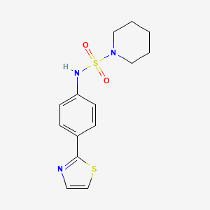 molecular formula C14H17N3O2S2 B6753793 N-[4-(1,3-thiazol-2-yl)phenyl]piperidine-1-sulfonamide 