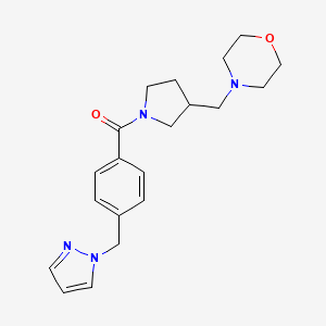 [3-(Morpholin-4-ylmethyl)pyrrolidin-1-yl]-[4-(pyrazol-1-ylmethyl)phenyl]methanone