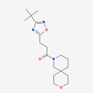 3-(3-Tert-butyl-1,2,4-oxadiazol-5-yl)-1-(9-oxa-2-azaspiro[5.5]undecan-2-yl)propan-1-one