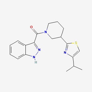 molecular formula C19H22N4OS B6753820 1H-indazol-3-yl-[3-(4-propan-2-yl-1,3-thiazol-2-yl)piperidin-1-yl]methanone 