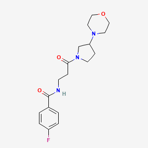 4-fluoro-N-[3-(3-morpholin-4-ylpyrrolidin-1-yl)-3-oxopropyl]benzamide