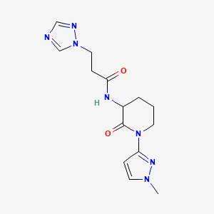 N-[1-(1-methylpyrazol-3-yl)-2-oxopiperidin-3-yl]-3-(1,2,4-triazol-1-yl)propanamide