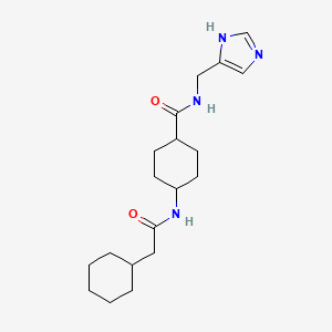 molecular formula C19H30N4O2 B6753841 4-[(2-cyclohexylacetyl)amino]-N-(1H-imidazol-5-ylmethyl)cyclohexane-1-carboxamide 