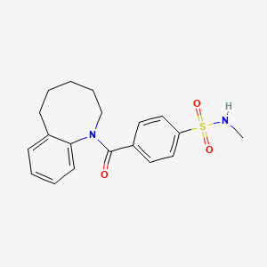 molecular formula C19H22N2O3S B6753863 N-methyl-4-(3,4,5,6-tetrahydro-2H-1-benzazocine-1-carbonyl)benzenesulfonamide 