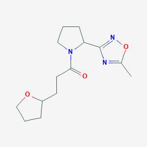 1-[2-(5-Methyl-1,2,4-oxadiazol-3-yl)pyrrolidin-1-yl]-3-(oxolan-2-yl)propan-1-one