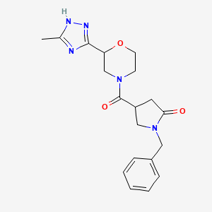 1-benzyl-4-[2-(5-methyl-1H-1,2,4-triazol-3-yl)morpholine-4-carbonyl]pyrrolidin-2-one