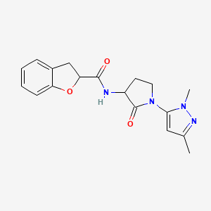 N-[1-(2,5-dimethylpyrazol-3-yl)-2-oxopyrrolidin-3-yl]-2,3-dihydro-1-benzofuran-2-carboxamide