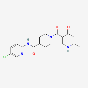 molecular formula C18H19ClN4O3 B6753954 N-(5-chloropyridin-2-yl)-1-(6-methyl-4-oxo-1H-pyridine-3-carbonyl)piperidine-4-carboxamide 