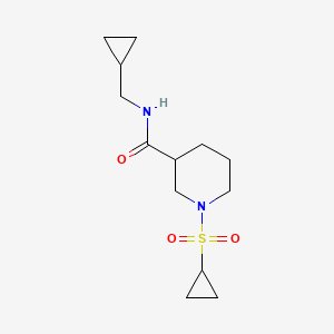 molecular formula C13H22N2O3S B6753990 N-(cyclopropylmethyl)-1-cyclopropylsulfonylpiperidine-3-carboxamide 