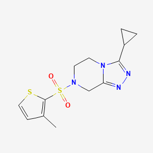 3-cyclopropyl-7-(3-methylthiophen-2-yl)sulfonyl-6,8-dihydro-5H-[1,2,4]triazolo[4,3-a]pyrazine