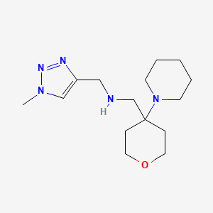 molecular formula C15H27N5O B6754029 1-(1-methyltriazol-4-yl)-N-[(4-piperidin-1-yloxan-4-yl)methyl]methanamine 