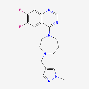 6,7-Difluoro-4-[4-[(1-methylpyrazol-4-yl)methyl]-1,4-diazepan-1-yl]quinazoline