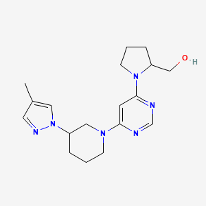 [1-[6-[3-(4-Methylpyrazol-1-yl)piperidin-1-yl]pyrimidin-4-yl]pyrrolidin-2-yl]methanol