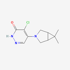 molecular formula C11H14ClN3O B6754100 5-chloro-4-(6,6-dimethyl-3-azabicyclo[3.1.0]hexan-3-yl)-1H-pyridazin-6-one 