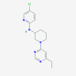 molecular formula C16H20ClN5 B6754114 5-chloro-N-[1-(6-ethylpyrimidin-4-yl)piperidin-3-yl]pyridin-2-amine 