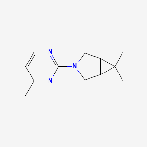 molecular formula C12H17N3 B6754128 6,6-Dimethyl-3-(4-methylpyrimidin-2-yl)-3-azabicyclo[3.1.0]hexane 