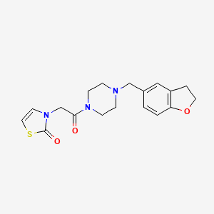 molecular formula C18H21N3O3S B6754134 3-[2-[4-(2,3-Dihydro-1-benzofuran-5-ylmethyl)piperazin-1-yl]-2-oxoethyl]-1,3-thiazol-2-one 