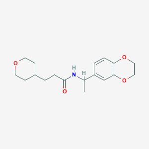 N-[1-(2,3-dihydro-1,4-benzodioxin-6-yl)ethyl]-3-(oxan-4-yl)propanamide