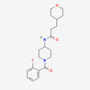 N-[1-(2-fluorobenzoyl)piperidin-4-yl]-3-(oxan-4-yl)propanamide