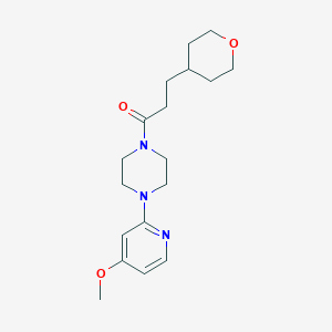 molecular formula C18H27N3O3 B6754159 1-[4-(4-Methoxypyridin-2-yl)piperazin-1-yl]-3-(oxan-4-yl)propan-1-one 