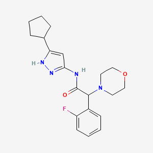 N-(5-cyclopentyl-1H-pyrazol-3-yl)-2-(2-fluorophenyl)-2-morpholin-4-ylacetamide