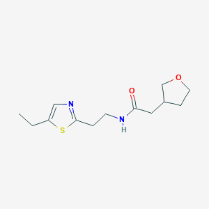 molecular formula C13H20N2O2S B6754198 N-[2-(5-ethyl-1,3-thiazol-2-yl)ethyl]-2-(oxolan-3-yl)acetamide 