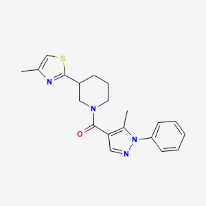 (5-Methyl-1-phenylpyrazol-4-yl)-[3-(4-methyl-1,3-thiazol-2-yl)piperidin-1-yl]methanone