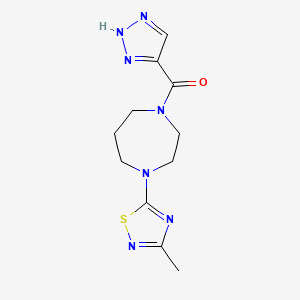 molecular formula C11H15N7OS B6754218 [4-(3-methyl-1,2,4-thiadiazol-5-yl)-1,4-diazepan-1-yl]-(2H-triazol-4-yl)methanone 