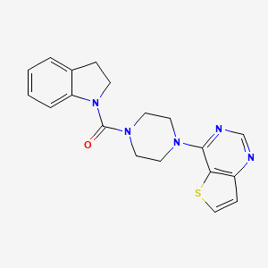 2,3-Dihydroindol-1-yl-(4-thieno[3,2-d]pyrimidin-4-ylpiperazin-1-yl)methanone