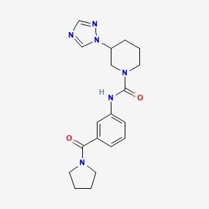 molecular formula C19H24N6O2 B6754272 N-[3-(pyrrolidine-1-carbonyl)phenyl]-3-(1,2,4-triazol-1-yl)piperidine-1-carboxamide 