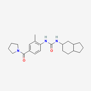 molecular formula C22H31N3O2 B6754273 1-(2,3,3a,4,5,6,7,7a-octahydro-1H-inden-5-yl)-3-[2-methyl-4-(pyrrolidine-1-carbonyl)phenyl]urea 