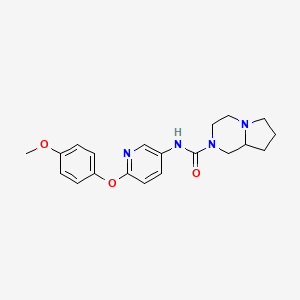 molecular formula C20H24N4O3 B6754284 N-[6-(4-methoxyphenoxy)pyridin-3-yl]-3,4,6,7,8,8a-hexahydro-1H-pyrrolo[1,2-a]pyrazine-2-carboxamide 