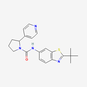 N-(2-tert-butyl-1,3-benzothiazol-6-yl)-2-pyridin-4-ylpyrrolidine-1-carboxamide