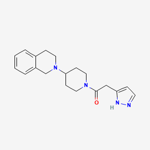 1-[4-(3,4-dihydro-1H-isoquinolin-2-yl)piperidin-1-yl]-2-(1H-pyrazol-5-yl)ethanone