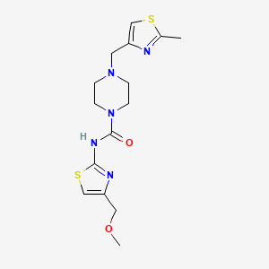 molecular formula C15H21N5O2S2 B6754315 N-[4-(methoxymethyl)-1,3-thiazol-2-yl]-4-[(2-methyl-1,3-thiazol-4-yl)methyl]piperazine-1-carboxamide 