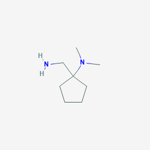 molecular formula C8H18N2 B067577 N-[1-(aminomethyl)cyclopentyl]-N,N-dimethylamine CAS No. 164642-21-1