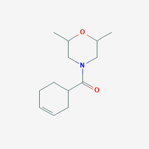 molecular formula C13H21NO2 B6758156 Cyclohex-3-en-1-yl-(2,6-dimethylmorpholin-4-yl)methanone 