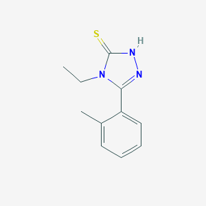 molecular formula C11H13N3S B067585 4-乙基-5-(2-甲基苯基)-4H-1,2,4-三唑-3-硫醇 CAS No. 174574-01-7