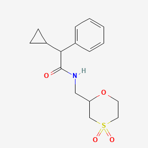 2-cyclopropyl-N-[(4,4-dioxo-1,4-oxathian-2-yl)methyl]-2-phenylacetamide