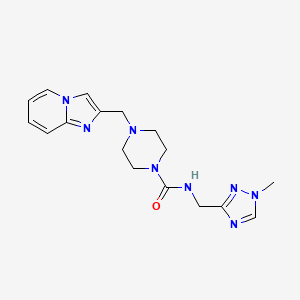 4-(imidazo[1,2-a]pyridin-2-ylmethyl)-N-[(1-methyl-1,2,4-triazol-3-yl)methyl]piperazine-1-carboxamide