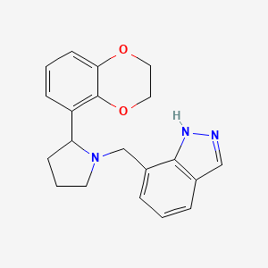 7-[[2-(2,3-dihydro-1,4-benzodioxin-5-yl)pyrrolidin-1-yl]methyl]-1H-indazole