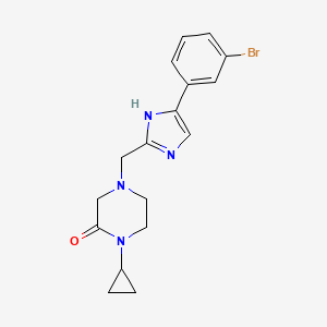 4-[[5-(3-bromophenyl)-1H-imidazol-2-yl]methyl]-1-cyclopropylpiperazin-2-one