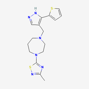 3-methyl-5-[4-[(5-thiophen-2-yl-1H-pyrazol-4-yl)methyl]-1,4-diazepan-1-yl]-1,2,4-thiadiazole