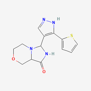 3-(5-thiophen-2-yl-1H-pyrazol-4-yl)-2,3,5,6,8,8a-hexahydroimidazo[5,1-c][1,4]oxazin-1-one