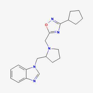 5-[[2-(Benzimidazol-1-ylmethyl)pyrrolidin-1-yl]methyl]-3-cyclopentyl-1,2,4-oxadiazole