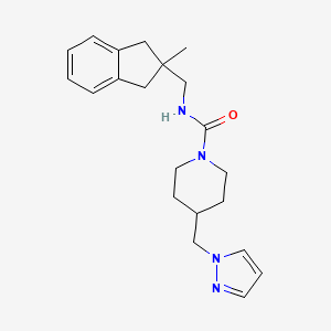 N-[(2-methyl-1,3-dihydroinden-2-yl)methyl]-4-(pyrazol-1-ylmethyl)piperidine-1-carboxamide