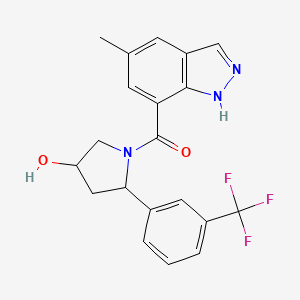 [4-hydroxy-2-[3-(trifluoromethyl)phenyl]pyrrolidin-1-yl]-(5-methyl-1H-indazol-7-yl)methanone