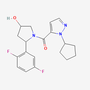 (2-Cyclopentylpyrazol-3-yl)-[2-(2,5-difluorophenyl)-4-hydroxypyrrolidin-1-yl]methanone