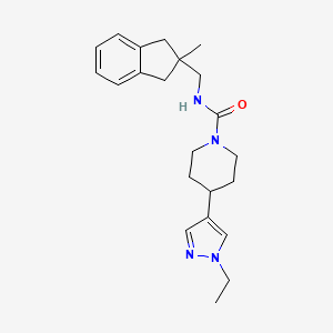 4-(1-ethylpyrazol-4-yl)-N-[(2-methyl-1,3-dihydroinden-2-yl)methyl]piperidine-1-carboxamide