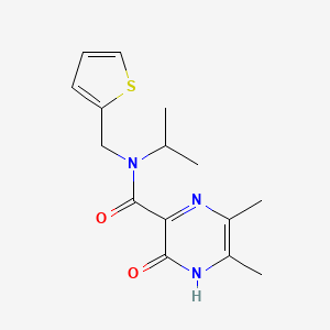 5,6-dimethyl-2-oxo-N-propan-2-yl-N-(thiophen-2-ylmethyl)-1H-pyrazine-3-carboxamide